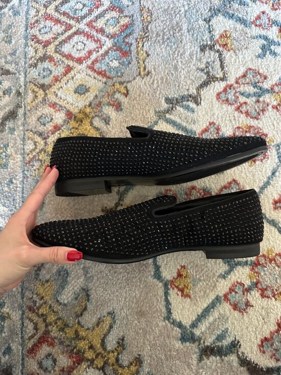 Steve Madden Black Men\'s Caviarr Rhinestone Loafers Studded 13 main image 5